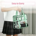 thumbnail image 5 of Unique Bargains Clear Toiletry Bag Waterproof Transparent Tote Bag for Women Zipper Makeup Bag Green, 5 of 7