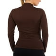 thumbnail image 6 of Women Long Sleeve Mock Neck Shirt Seamless Stretch Turtleneck Top Slim Fitted M-XL Plus Size, 6 of 6