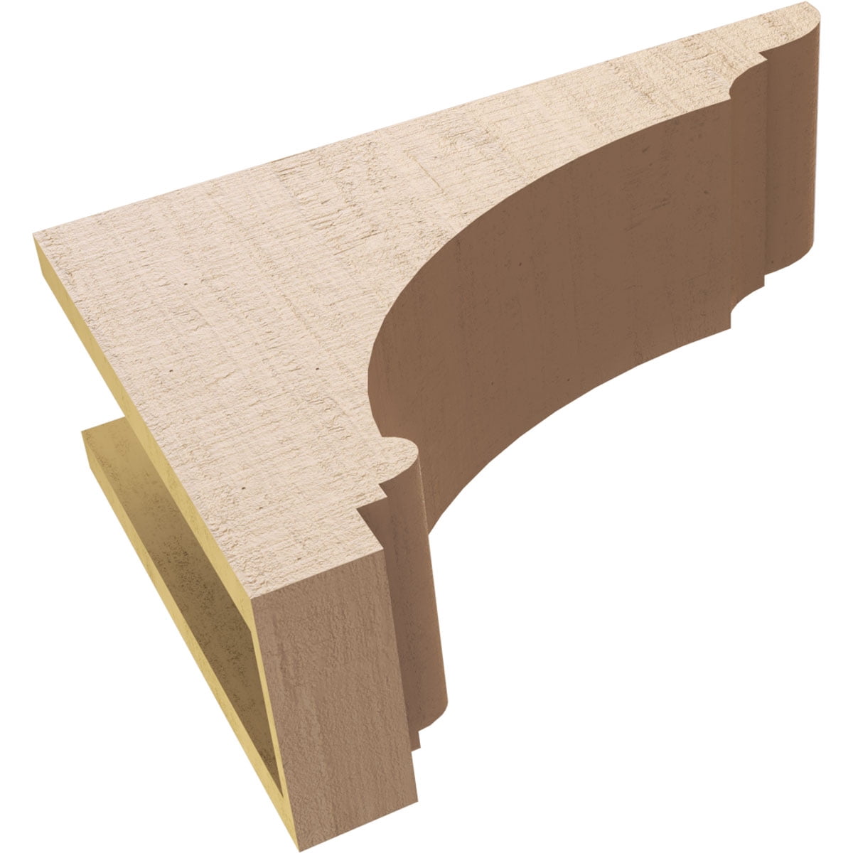 6"W x 18"D x 12"H Classic Hughes Rough Cedar Woodgrain TimberThane Corbel, Primed Tan