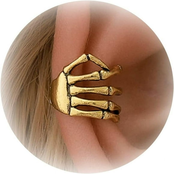 ORUYROP Skeleton Hand Ear Cuffs Halloween Skeleton Earrings Skeleton Hand Ear Cuffs for Women Non Piercing Halloween Clip on Earrings