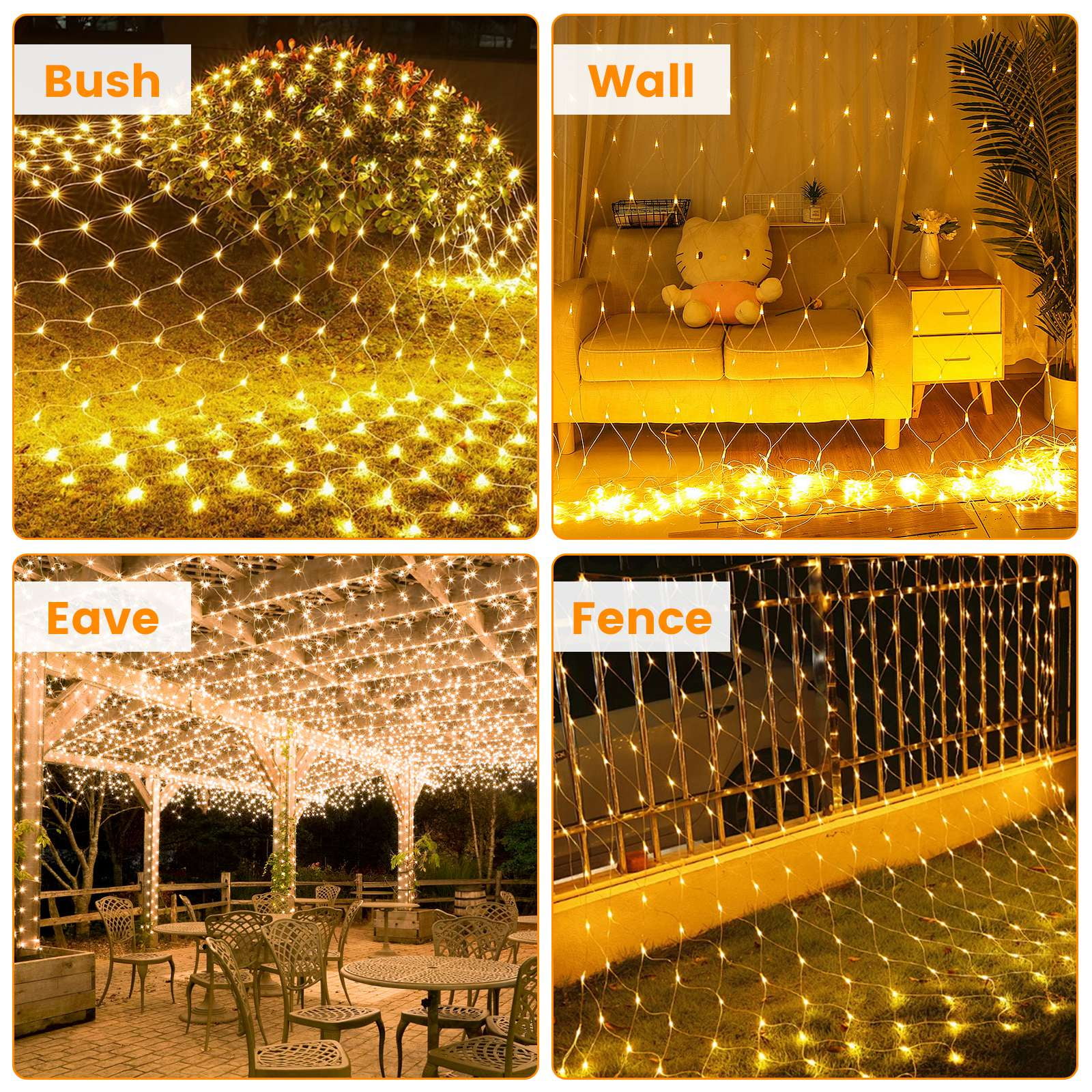 Imountek 192LED Solar Christmas Net Lights Outdoor, 9.84x6.56FT Dimmable Bush Lights with Remote Timer IP44 Waterproof 8 Modes for Holiday Wedding Patio