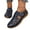 Blue, variant on Closed Toe Work Sandals for Women 2025 Spring Summer Leather Non Slip Gladiator Flats Walking Shoes