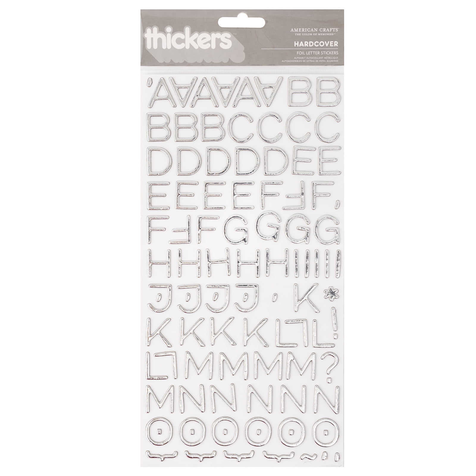 Thickers Solid Silver Hardcover Foil Letter Stickers