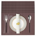 thumbnail image 3 of Placemats Set of 24 for Dining Table, Table Placemats, Rectangular PVC Vinyl, 18x12 Inches - Brown, 3 of 8