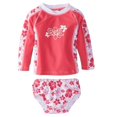 thumbnail image 1 of Banz BZ14-S2-RP-1 Long Sleeve Rash Top & Nappy Set, Pink Floral - Size 1, 1 of 1