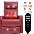 thumbnail image 6 of UHOMEPRO Swivel Rocker Recliner Chair, Faux Leather Manual Recliner with Heat and Massage, 360° Swivel Rocking Recliner Chair for Living Room, Home Theater Seating, Black, 6 of 9