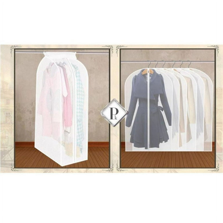 Hanging Garment Bags PEVA Translucent Clothing Dustproof Cover Wardrobe Hanging Storage Bag with Zipper Reusable Organizer Case for Clothes