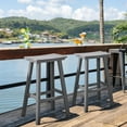 thumbnail image 3 of NALONE 24 Inch Outdoor Bar Stool, HDPE Bar Chairs with Footrest, Weather Resistant Waterproof Bar Stools Outside Bar Height Stools for Bar, Kitchen Counter, Yard, Balcony (Grey, 24'' Barstools), 3 of 9