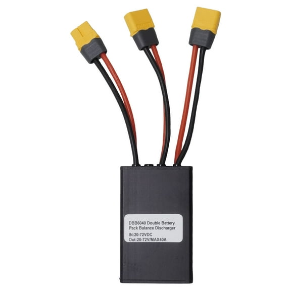 Anxingo 40A Dual Battery Discharge Converter, 20V-72V DC Dual Battery Pack Switch, Balancer Parallel Module Adapter for Electric Bike