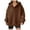 Brown, variant on WILLBEST hoodies Women Fashion Solid V Neck Hooded Long Sleeve Casual Hoodie Loose Top earthbound hoodies