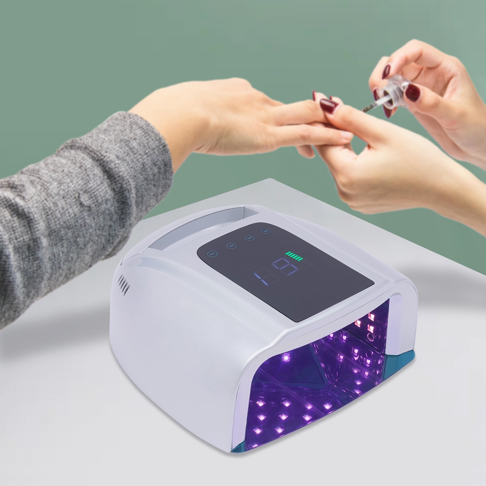 Wildnix 96W High-Power UV + LED Dual Light Nail Dryer with 42 LED Beads, Intelligent Temperature Control for Safe and Efficient Nail Curing