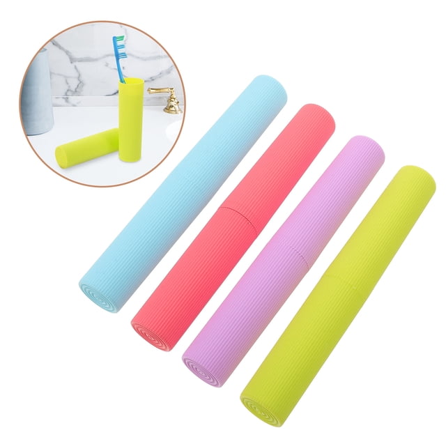 PENIKOKO 1Set Toothbrush Containers Portable Blue Prevent Brush Deformation Simple Design