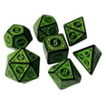 thumbnail image 3 of Juego de dados poliédricos, dados numéricos acrílicos para reunión familiar, verde, 7 Uds., 3 of 4