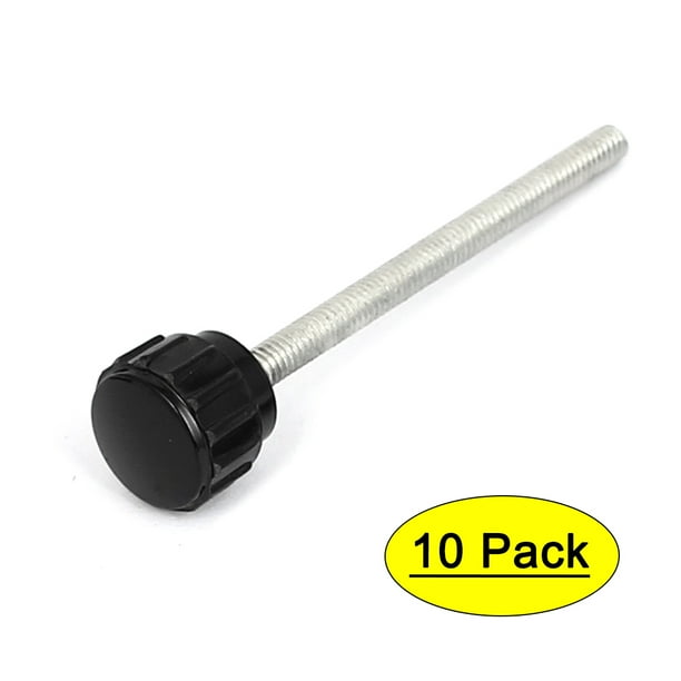 M4 x 50mm Male Thread Plastic Knurled Head Clamping Knob Jig Black