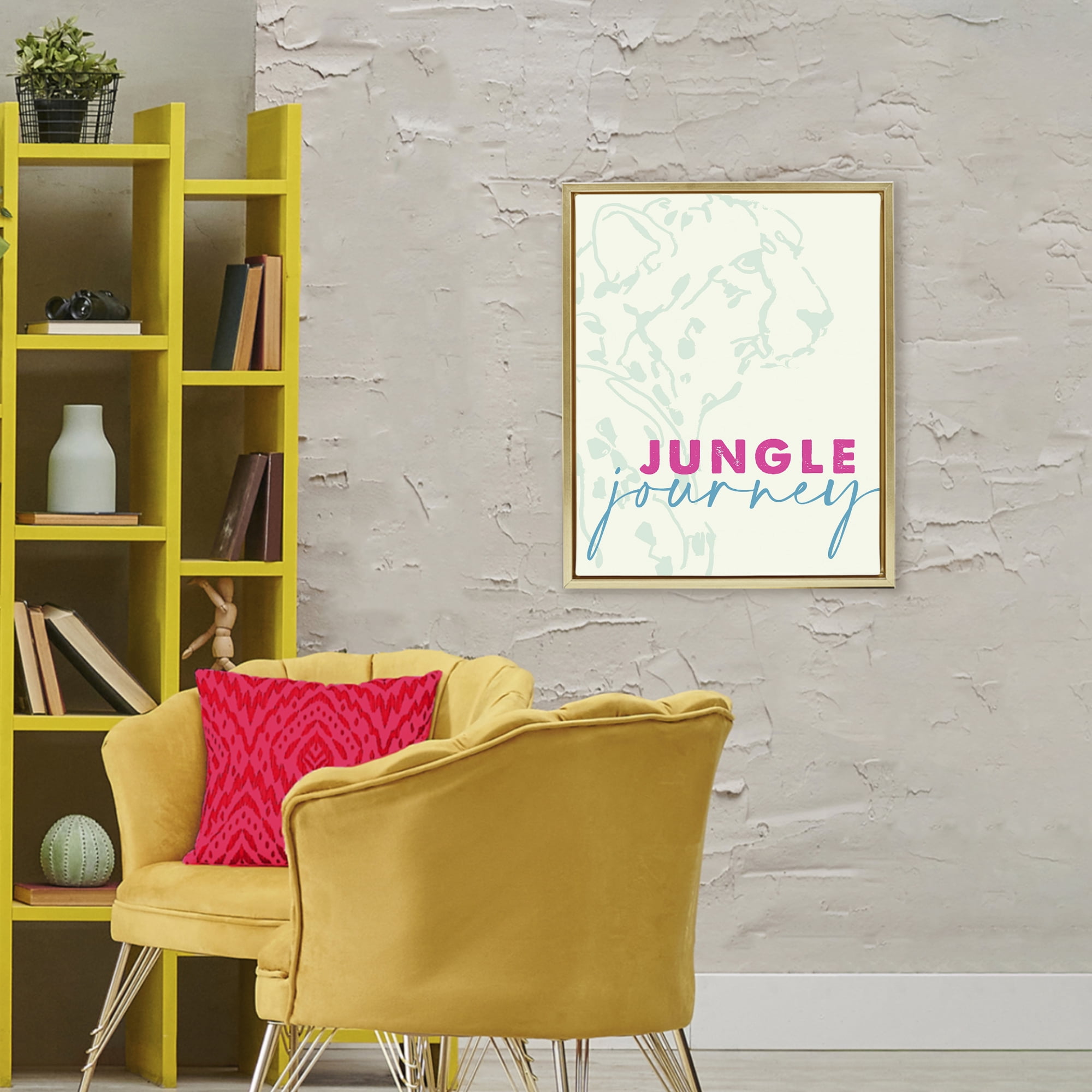 Stupell Industries Jungle Journey Cheetah Gold Framed Floater Canvas Wall Art, design by Lanie Loreth