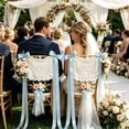 thumbnail image 2 of CookMate 2‑Piece Lace Chair Back Sign With Satin Ribbon, Just Married Chair Decoration For Bride Groom Wedding Ceremony (12.99×17.72inch), 2 of 6