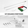 thumbnail image 2 of G128 Combo Pack: 6 Feet Tangle Free Spinning Flagpole (Silver) Palestine Palestinian Flag 3x5 ft Printed 150D Brass Grommets (Flag Included) Aluminum Flag Pole, 2 of 8
