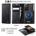thumbnail image 3 of Funda Billetera Desmontable Magnética 2 en 1 Magsafe para Samsung Galaxy S21 Ultra con Tarjetero para Mujer y Hombre,Cuero PU Retro 【Bloqueo RFID】 Funda con soporte a prueba de golpes, 3 of 10