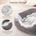 thumbnail image 3 of Cama para perros MIXJOY con capucha rectangular en forma de cueva, color gris, 3 of 9