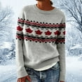 thumbnail image 2 of Tweang Vintage Christmas Sweater Fair Isle Sweater Women Christmas Sweaters for Women Oversized Sweatshirt for Women Fisherman Sweater Women Sweater Tops for Women Gray 2xl, 2 of 4