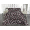 thumbnail image 2 of Ambesonne Abstract Boho Quilted Bedspread Set 3 Pcs, Jumble Shapes Surreal, Queen, Burgundy Charcoal Grey, 2 of 4