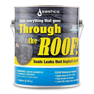 Sashco 14004 1 Gallon Through The Roof Sealant, Clear