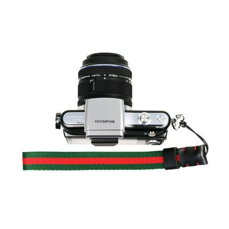 Foto&Tech Four Seasons Series Knitted grosgrain Adjustable Wrist Strap Red/Green Multi-Striped for Sony NEX Leica Canon Nikon Panasonic Fujifilm Olympus Pentax Samsung Mirrorless compact Cameras