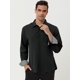 thumbnail image 2 of Lars Amadeus Camisa de vestir de oficina de manga larga con botones y cuello a cuadros en contraste de colores XL Unique Bargains  Camisa, 2 of 6
