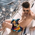 thumbnail image 2 of luoweisi Men's Beach Shorts Quick Dry Swim Trunks with Mesh Lining Abstract Rhinoceros XL, 2 of 5