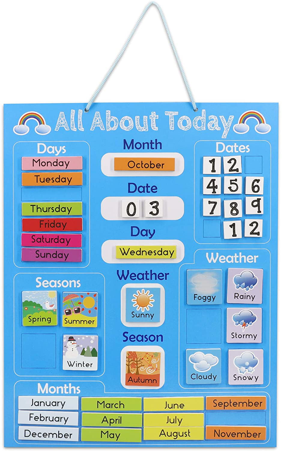 NEW Educational-Magnetic Children's My First Calendar & Weather Chart 