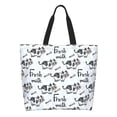thumbnail image 1 of Balery Cow With Fresh Milk Bolsa Tote Estilo Estético con Cremalleras, Bolsa de Hombro, Bolsa de Compras Grande y Plegable, 1 of 8