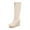 B Beige, variant on Wovix Women's Medium and Wide Calf Boots Trendy Retro Round Toe Platform Mid-Calf Boots Daily Party Wear Work Black 36