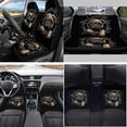 thumbnail image 2 of Yuyamidu 3D Pug Car Seat Cover Full Set with Floor Mats Steering Wheel Cover Cute Seat Belt Strap Pads Cup Coasters Auto Handbrake Cover Set of 15, Black, 2 of 6