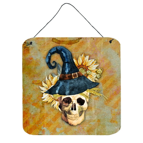 Day of the Dead Witch Skull  Wall or Door Hanging Prints