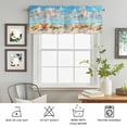 thumbnail image 5 of Kitchen Valances for Window, Beach Conch Shells Summer Ocean Nautical Light Filtering Rod Pocket Valance Curtain, Blue Sky White Clouds Short Curtains Window Topper for Bedroom Living Room 42x12in, 5 of 9