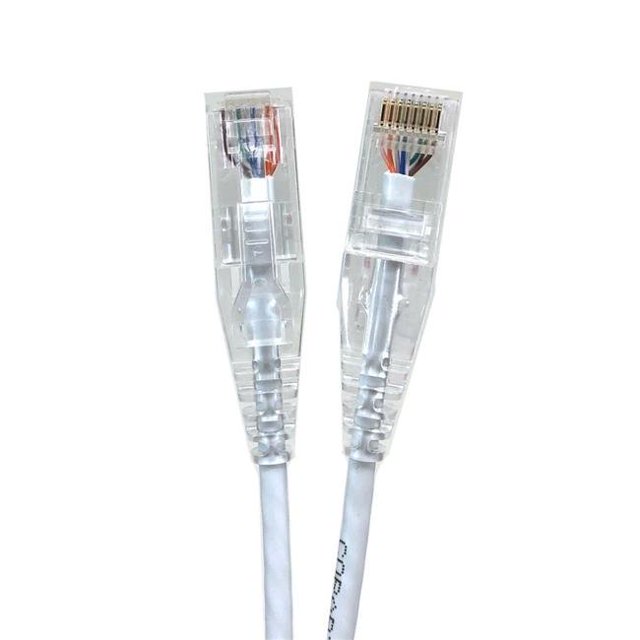 Micro Connectors E08-014W-SLIM5 14 Pieds Ultra Mince 28AWG Cat6 UTP RJ45 Patch Cables&44; Blanc - Pack de 5