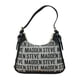 thumbnail image 3 of Bolsa Shoulder Steve Madden Jacquard color gris con letras negras, herrajes en color dorado con logo en placa y candado decorativo centado, mide 30 cm de ancho por 26 cm de alto., 3 of 6