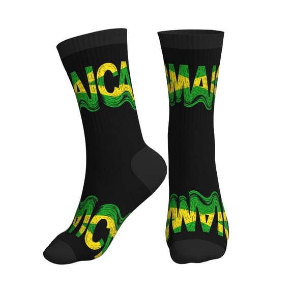 Unisex Jamaican Logo Novelty Ankle Socks Colorful ComfortSoft Lightweight Sports Athletic Socks