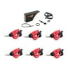 Resqme 6 Pack (RED) Resqme Car Escape Tool Plus One (1) FREE VISOR CLIP & LANYARD ACCESSORY PACK, The Original Keychain Car Escape Tool Made In USA - Window Glass Breaker & Seat Belt Cutter