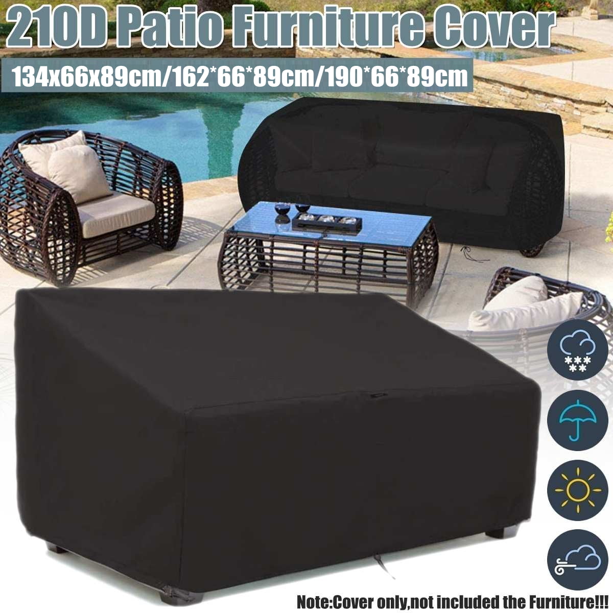Extra Large Garden Rattan Outdoor Furniture Cover Patio Table Protection UKSTOCK 