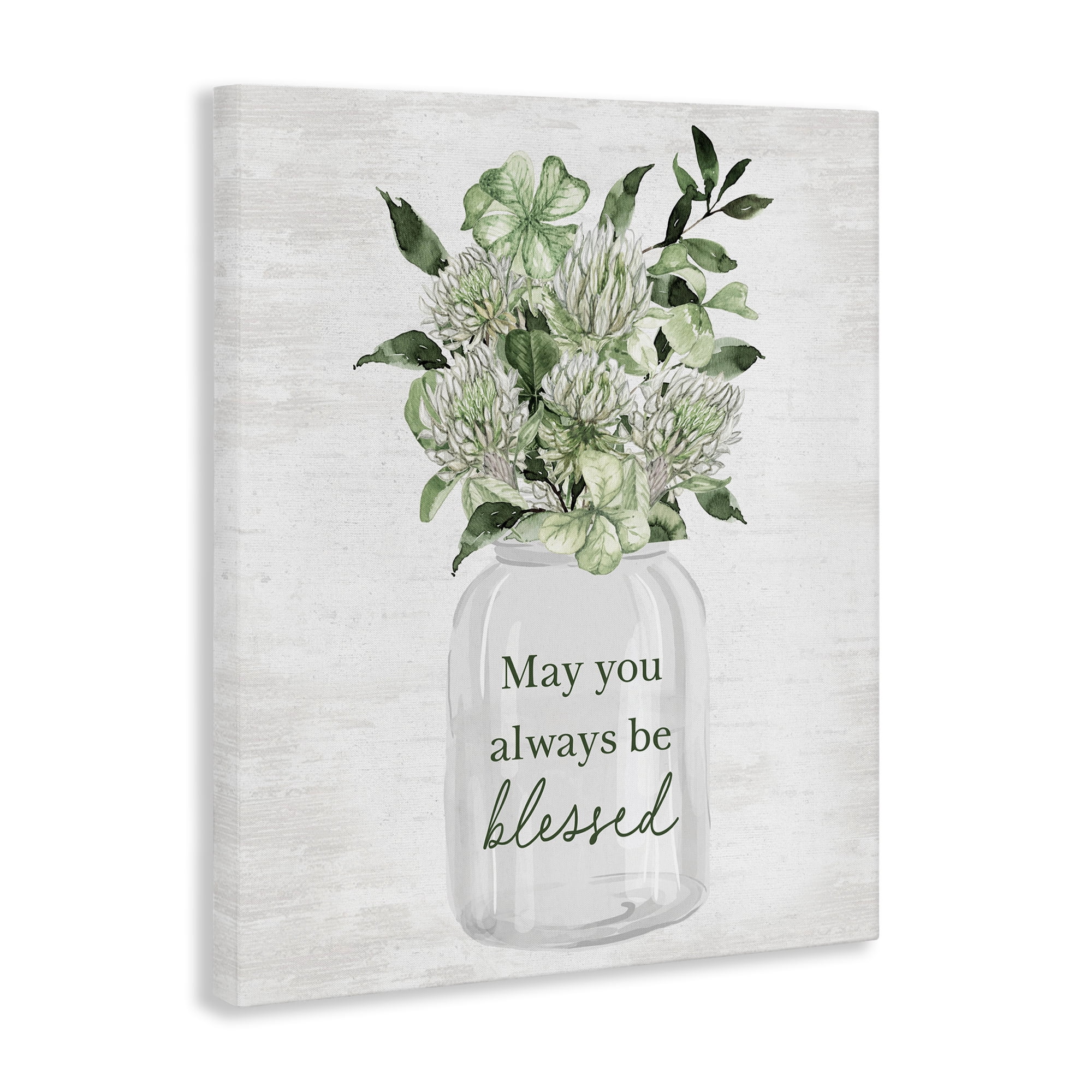 Stupell Industries Be Blessed Bouquet Botanical & Floral Painting Gallery Wrapped Canvas Art Print Wall Art, 24 x 30