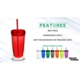 thumbnail image 2 of Double Wall Acrylic Tumblers 16 oz. Set of 10, Bulk Pack - BPA Free, Perfect for Iced Coffee, Soda, Other Hot & Cold Beverages - Red, 2 of 5