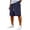 Navy_002, variant on Domuza Mens Casual Shorts Elastic Waist Shorts Stretch Drawstring Summer Beach Shorts White L