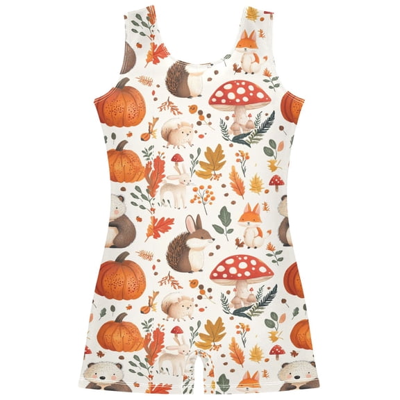 Gymnastics Leotard Sleeveless Fox and Autumn Four Stretchy Dance Bodysuit Breathable Athletic Ballet Yoga Outfit for Ages 3-14