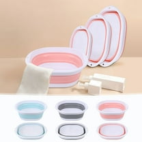 Portable Pool Foot Bath Tub | Collapsible Plastic Foot Soaking Basin for Camping & Travel | Pre-Swim Cleaning for Pool Ladder Entry | 24.5cm x 23cm Compact Foldable Design