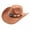 Khaki, variant on Womens Suede Cowboy Hat Wide Brim Western Hat with Beaded Hatband Pinched Crown Structured Shape for Costume