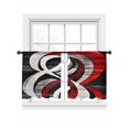 thumbnail image 2 of Abstract Wave Sheer Curtains 54 Inches Long 2 Panels Red Black White Line Light Filtering Semi Sheer Window Curtains Drapes for Bedroom Living Room 52"x54", 2 of 7