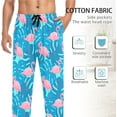 thumbnail image 4 of HPINK-T Tropical Flamingo Men's Cotton Pajama Pants Soft Comfy Sleep & Lounge Pants Pjs Bottoms with Pockets, 4 of 7