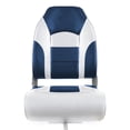 thumbnail image 2 of Seamander Premium Folding Boat Seat, White/Blue, Weather-Resistant, 4-Bolt Swivel, 2 Count, 2 of 5