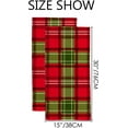 thumbnail image 3 of 2 Pcs Face Bath Towels Set Christmas Tartan Washcloths for Bathroom Hotel Kitchen, 30"x15", Absorbent Soft Hand Fingertip Towels, 3 of 6